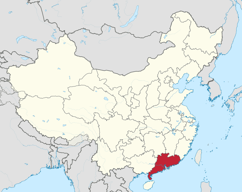A map showing the location of china.