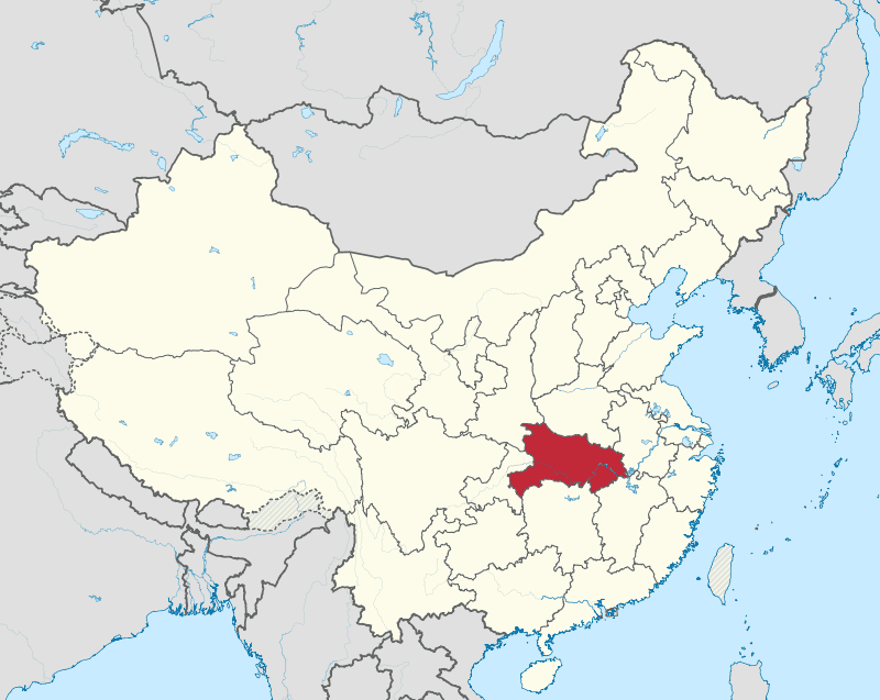 A map showing the location of china.