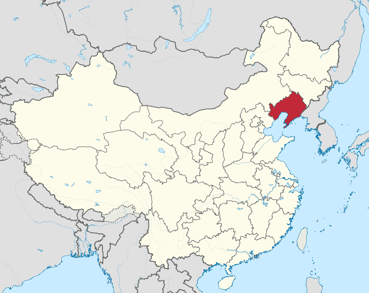 A map showing the location of china.